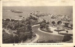 CPA Biarritz Le Rochers de la Vierge et le Square Vus du semaphore