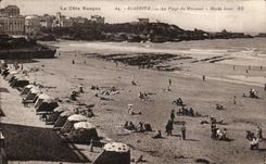 CPA Biarritz La plage Du Miramar Maree basse