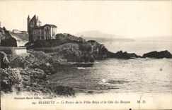 CPA Biarritz Le Rocher de la Villa Belza et la Cote des Basques