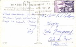 CPA Biarritz La Grande Plage devant le Casino Bellevue The Mani Beach Before t5he Bellevue Casino