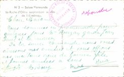 CPA Suisse Normande La Roche d'Oetre surpombant le vide de meters