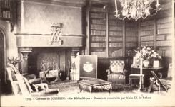 CPA Castle De Josselin la biblioteca construida por la chimenea de la biblioteca de Alain IXde Rohan
