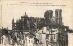CPA Rheims in its years of Militaria bombardment