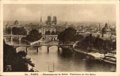 CPA Paris in panorma on the Seine panorama one the Seine Notre Dame