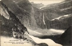 CPA the Pyrenees Gavarnie View of and the Bridge of Snow
