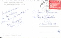 CPA Luzern Kunst und Kongresshus put Wagenbachbrunnen und Pilatus