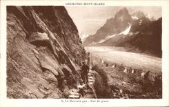 CPA Chamonix Mont Blanc le mauvais pas Mer de glace Alpinisme 