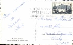 CPA Biarritz Les Hortensias et la Grande Plage