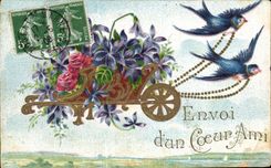 La fantasia de CPA florece el envio de los tragos amistosos de un corazon