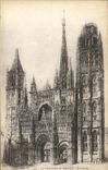 CPA the cathedral of Rouen together