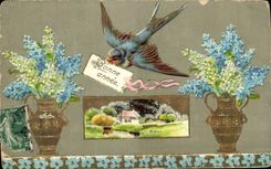 La fantasia de CPA florece pajaros