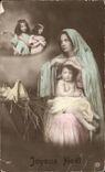 CPA Fantaisie Joyeux Noel Femme Enfant Ange Angel