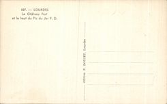 CPA Lourdes Le Chateau Fort et le haut du Pic du Jer