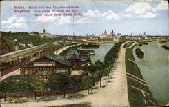 CPA Mainz Blick von der Eisenbahnbrucke 