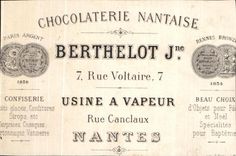 Chromo Chocolat Berthelot Nantes Rue Canclaux Voltaire Chiens Levrier 