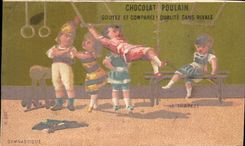 Chromo Chocolat Poulain Le trapeze Circus Cirque Gymnastique Enfants