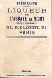 Chromo Liqueur Abbaye de Vichy Rue Laffite Paris