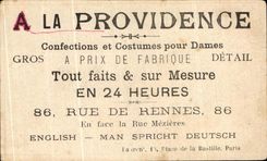 Chromo A La Providence Confections et Costumes pour Dames Rue de Rennes