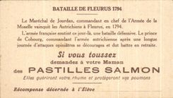 Chromo Bataille De Fleurus 1794 Pastilles Salmon Miliaria