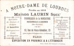 Chromo Lourdes Statue St Michel Maison Laurin Rue du Vieux Colombier Paris