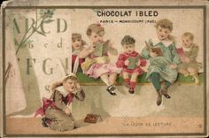 Chromo Chocolat Ibled Paris Mondicourt Enfants Lecon de lecture 