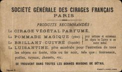 Chromo Societe Generale Des Cirages Francais L'assiette et la bouteille