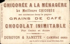 Chromo Chicoree Extra A La Menagere papier grains de cafe