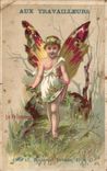 Chromo Aux travailleurs boulevard voltaire Papillon Enfant Butetrfly Le printemps