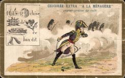 Chromo Chicoree extra a la menagere papier grains de cafe Duroyon et Ramette Cambrai