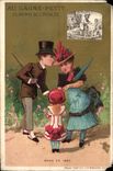 Chromo Au gagne petit avenue de l'opera mode en 1883