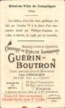 Chromo Chocolat guerin boutron hotel de ville de compiegne oise