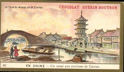 Chromo Chocolat guerin boutron en chine un canal aux environs de canton 