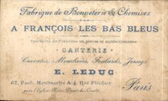 Chromo A Francois Les Bas Bleus Bonneterie & Chemises Leduc Paris 