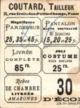 Chromo Coutard Tailleur Croix des Petits Champs Paris Etonnement du quartier en voyant bibi revenir de la M Cotard