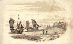 Chromo Bateaux sur la la plage