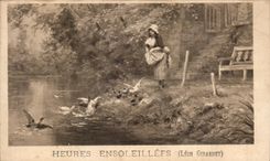 Chromo Heures Ensoleillees Leon Girardet Chicoree A la bergere Haubourdin Nord 