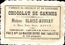 Chromo Chocolat Des Carmes Place Notre Dame Rouen