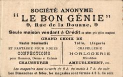 Chromo Societe Anonyme Le Bon Genie Rue de la Douane Seule Maison Vendant a Credit