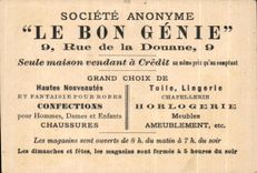 Chromo Societe Anonyme Le Bon Genie Rue de la Douane Seule Maison Vendant a Credit