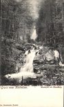 CPA gruss vom Kochelsee Wasserfall am Kesselberg