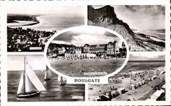 CPA Le casino et le Grand Hotel Houlgate Les Regates La Plage Caby Marque depasee 