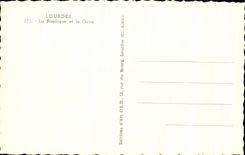 CPA Lourdes the Basilica and Gave