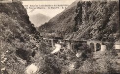 CPA Route de Cauterets a Pierrefitte Le Pont de Meyaba Le Peguere