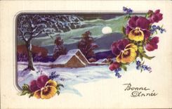 La fantasia de CPA florece Feliz Ano Nuevo