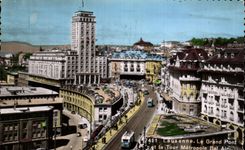 CPA Lausanne Le Grand Pont et la Tour Metropole Bel Air