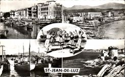 CPA St Jean De Luz Maison de l'infante Plage Le Fandango Port et Rhune Socoa