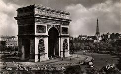 CPSM Paris Arc de Triomphe Tour Eiffel