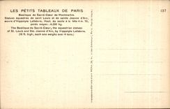 CPA Les Petits Tableaux De PAris Basilique du Sacre Coeur de Montmartre Statues equestres de Saint Louis et de Sainte Je