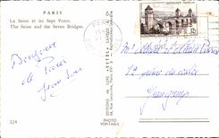 CPA Paris La Seine et les Sept Ponts The Seine and the Seven Bridges