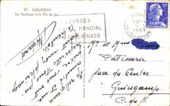 CPA Lourdes the Basilica and the Peak of Jer